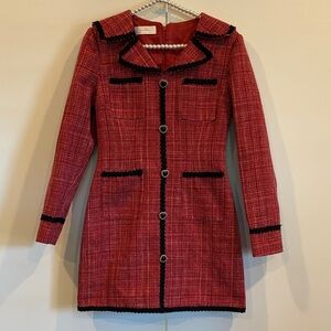 Sincethen Tweed Mini Dress Size Small Long Sleeve K Pop Fashion